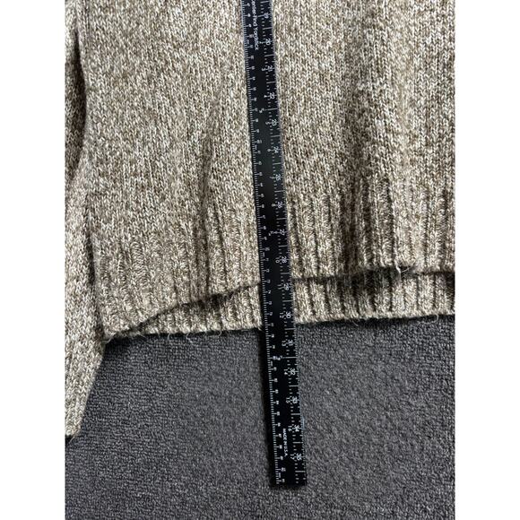 Rockingham Knit Sweater Mens Size XXL Beige Button Up Mock Turtle Neck 1/4 - Picture 7 of 8